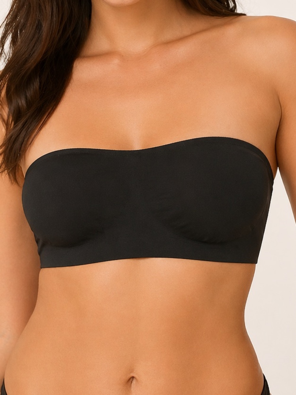 Seamless M Strapless Bandeau Bra - Black
